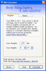 BMI Calculator (Body Mass Index) screenshot